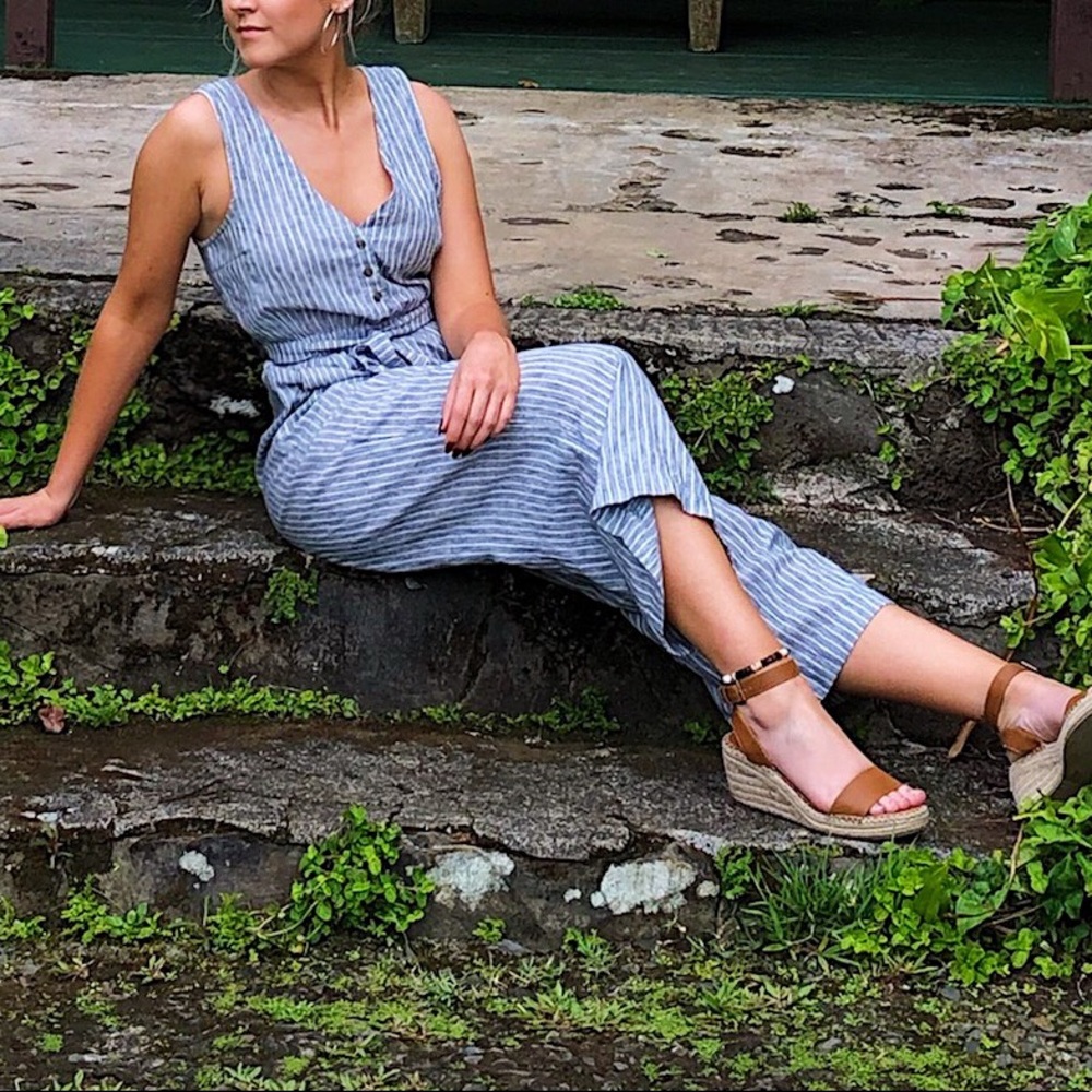 American Eagle Striped Jumpsuit